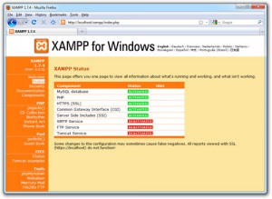 XAMPP Configuration Menu